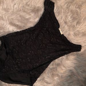 Black lace body suit